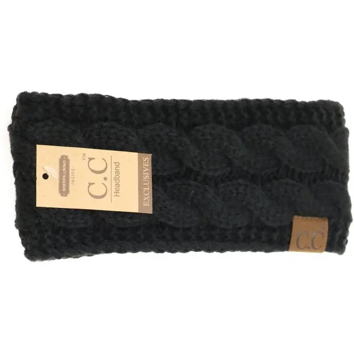 Solid Cable Knit CC Headband