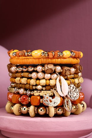 Orange Beachy Stack Bracelet