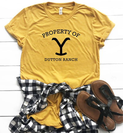 Property of Dutton Ranch Mustard Unisex Tee