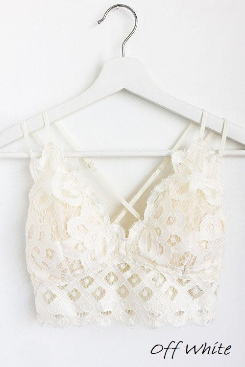 Light Colored Crochet Lace Bralette