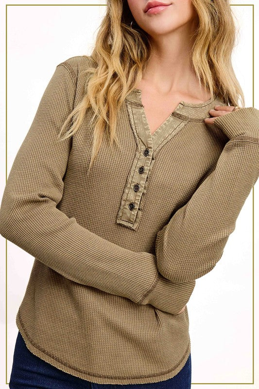 Bailey Waffle Knit Thermal Top