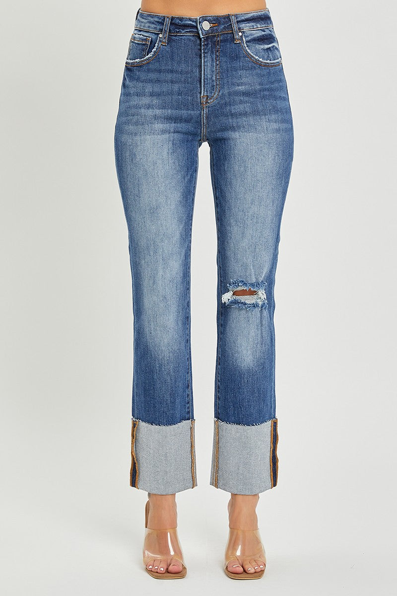 Risen Extreme Cuff Straight Jeans