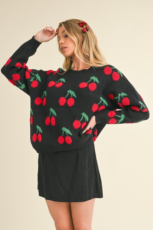 Cherry Of A Day Knit Sweater