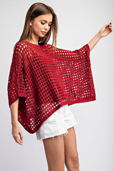 Relaxed Maroon Dolman Sweater