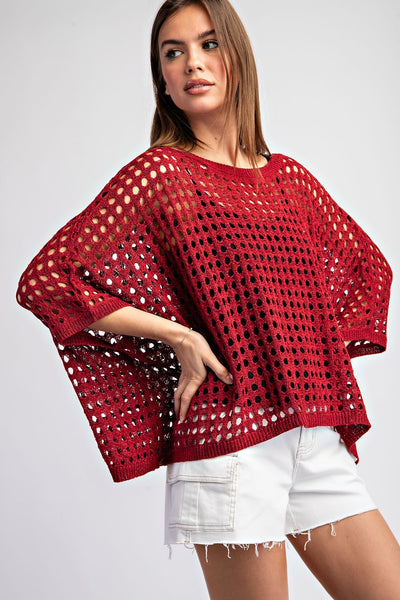 Relaxed Maroon Dolman Sweater