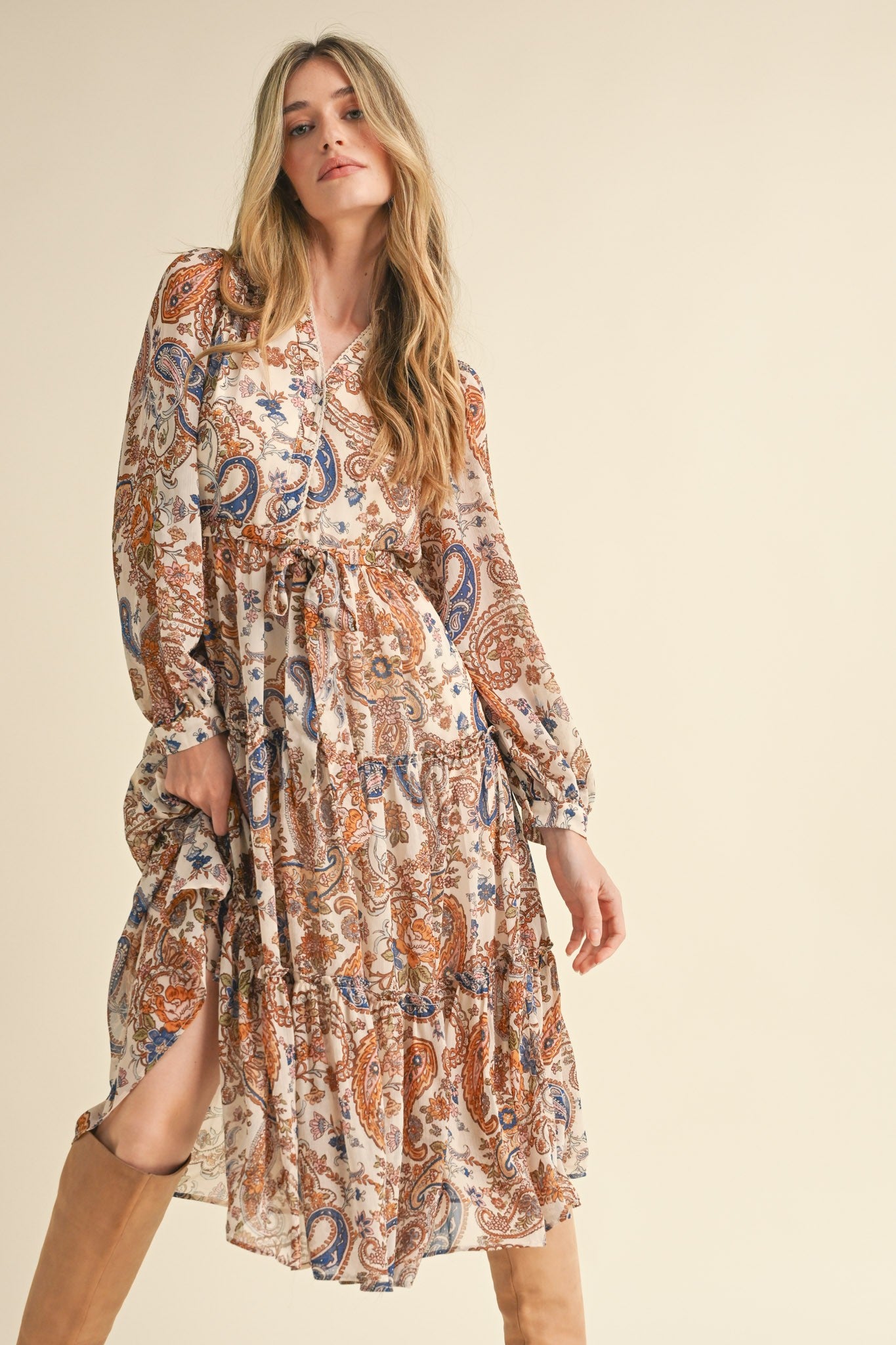 Camilia Paisley Midi Dress