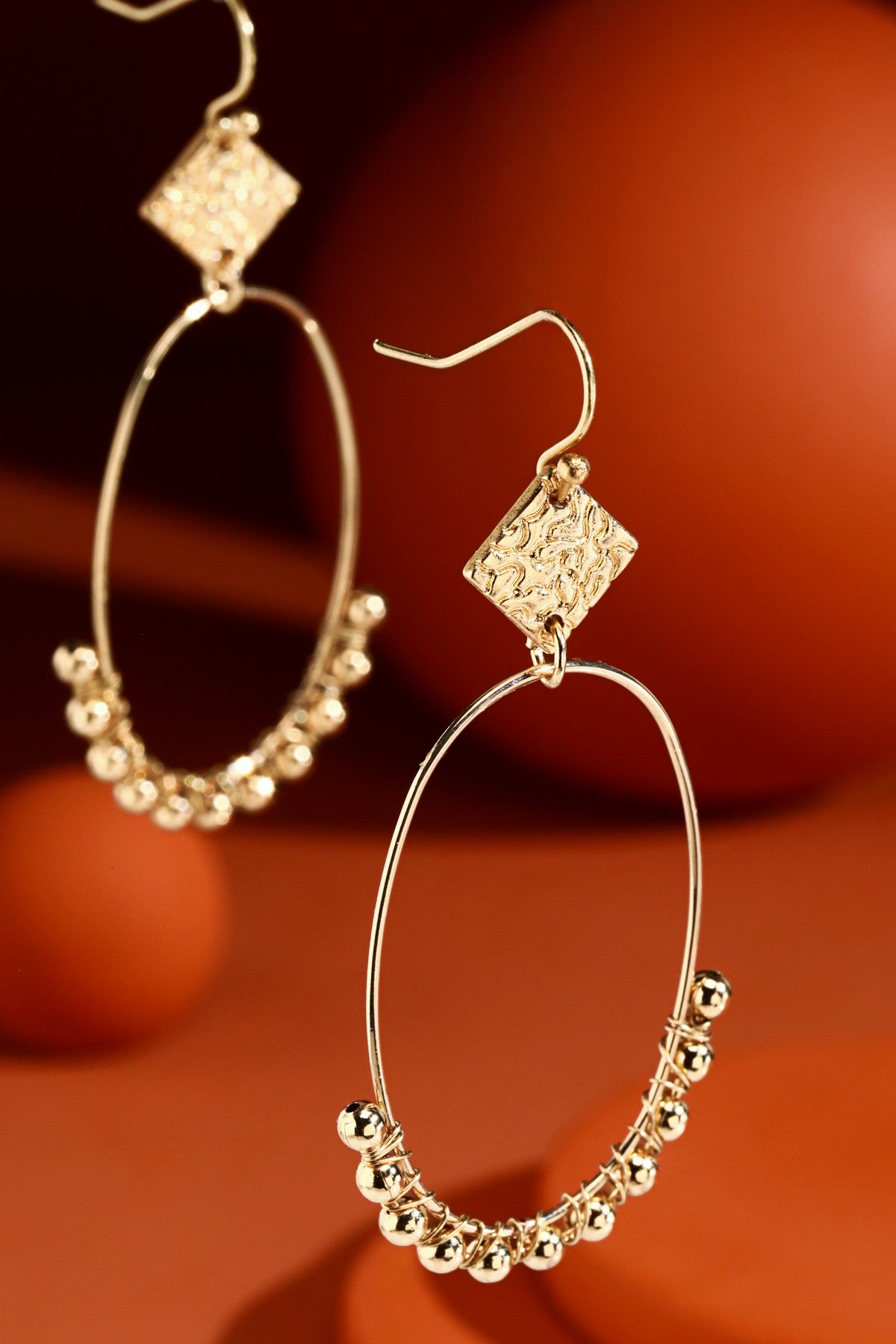 Decorative Dangle Hoop Earrings