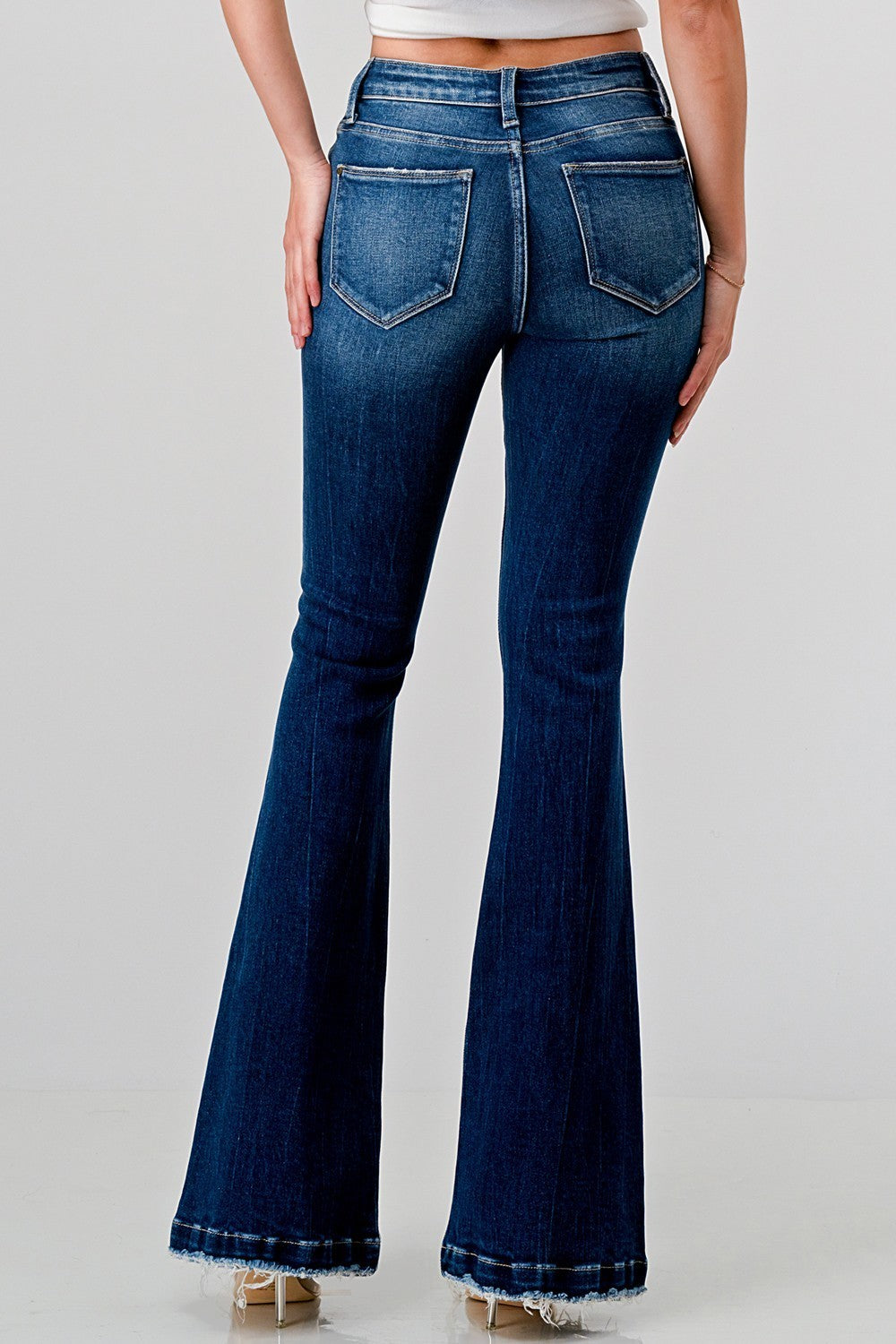 Macy Petite Flare Patch Jeans