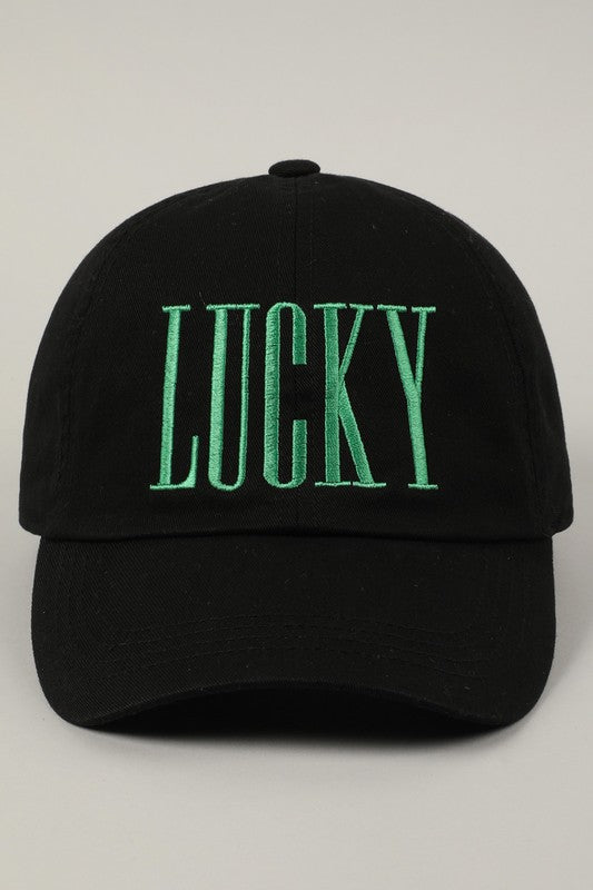 Lucky Embroidered Base Ball Hat