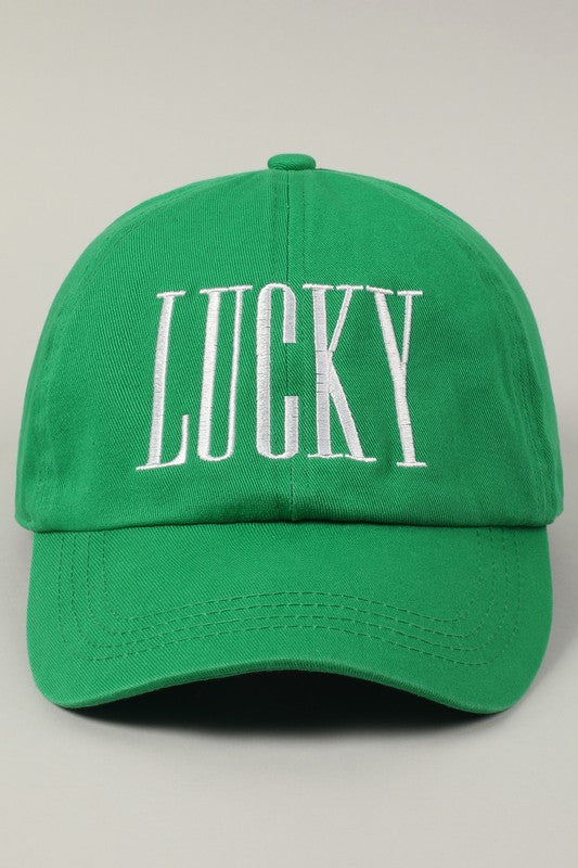 Lucky Embroidered Base Ball Hat