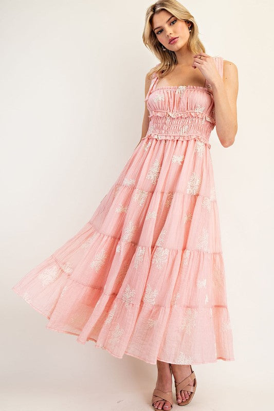 Twirling Blush Tier Maxi Dress