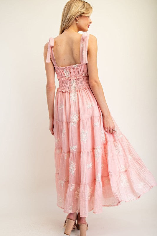 Twirling Blush Tier Maxi Dress