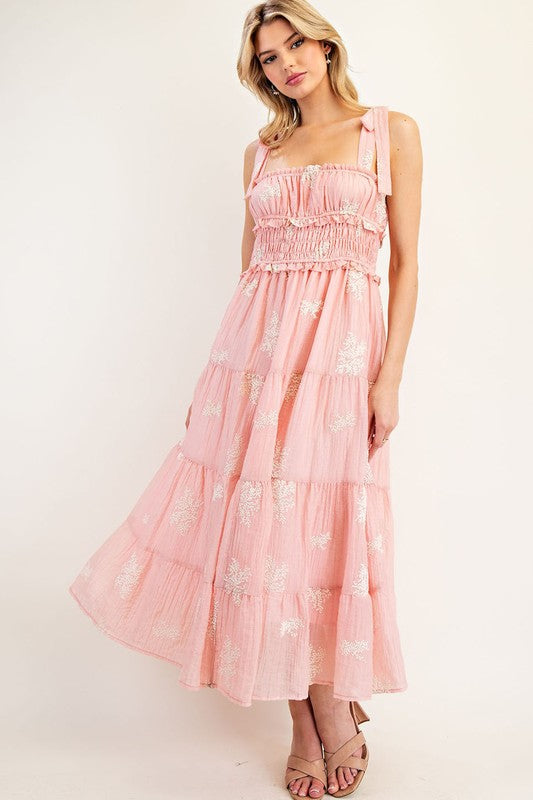 Twirling Blush Tier Maxi Dress