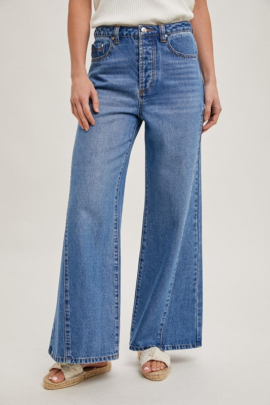 Addie Denim Wide Leg Flare Jeans