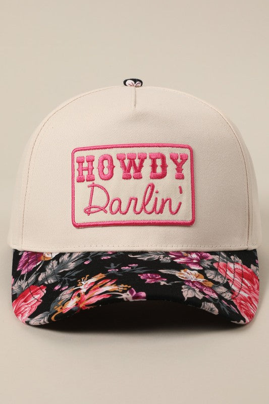 Howdy Darling Floral 2 Toned Hat