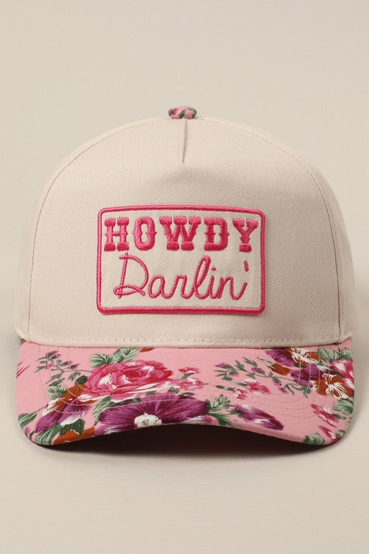 Howdy Darling Floral 2 Toned Hat