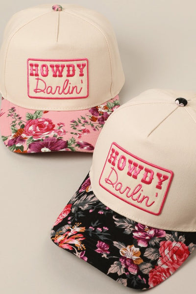 Howdy Darling Floral 2 Toned Hat