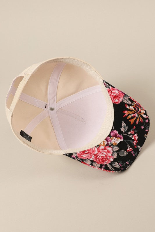 Howdy Darling Floral 2 Toned Hat