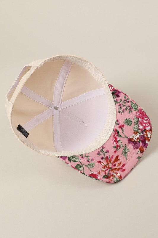 Howdy Darling Floral 2 Toned Hat