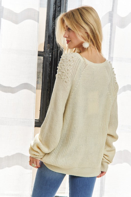 Pearl Envy Sweater - Cream