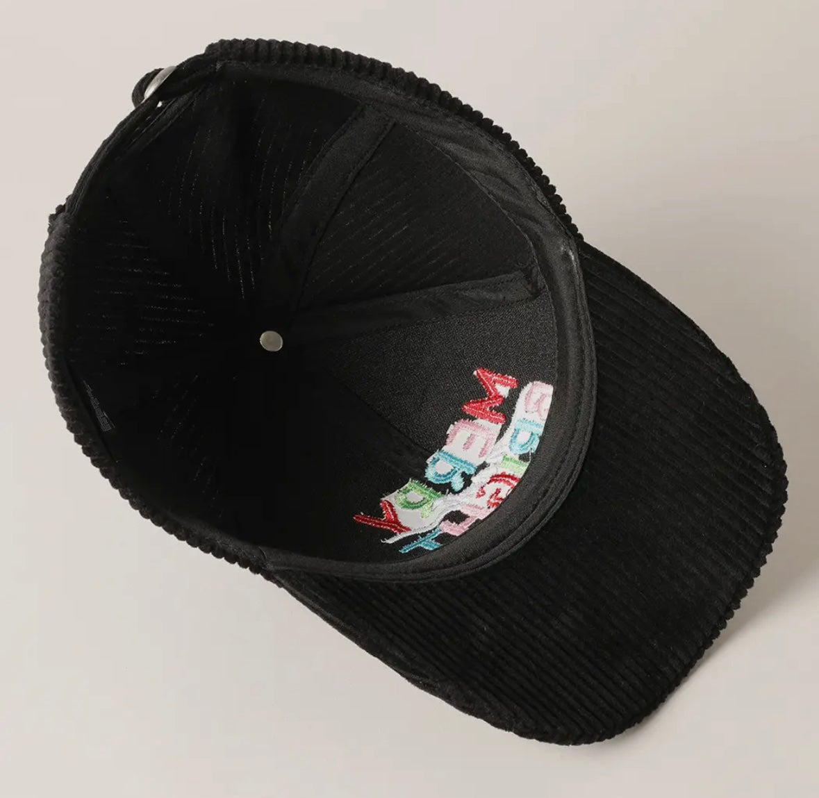 Merry & Bright Embroidered Corduroy Cap