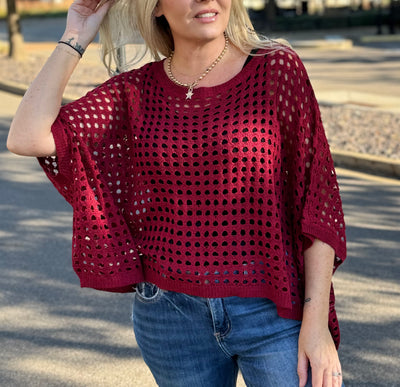 Relaxed Maroon Dolman Sweater