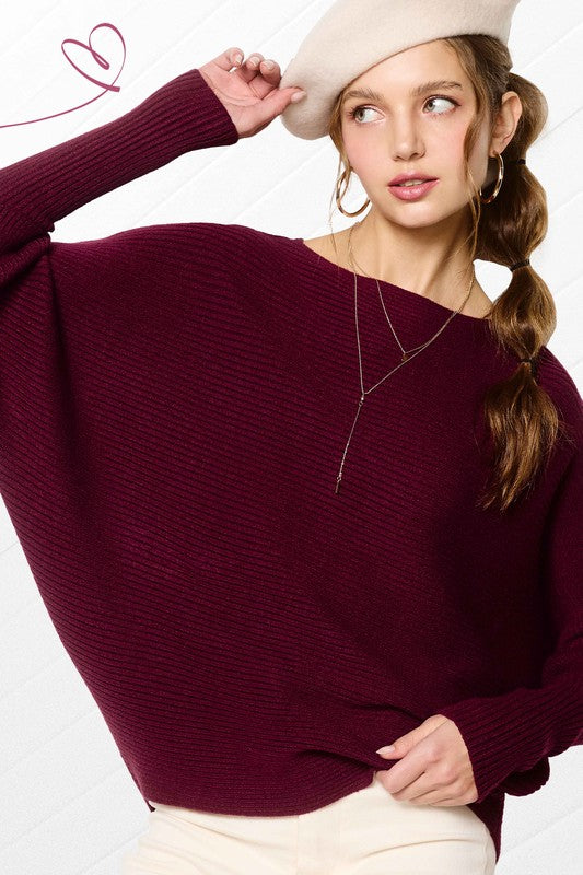 Brooke Ribbed Boatneck Sweater