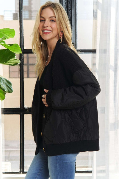 Mila Button Down Quilted Cardigan