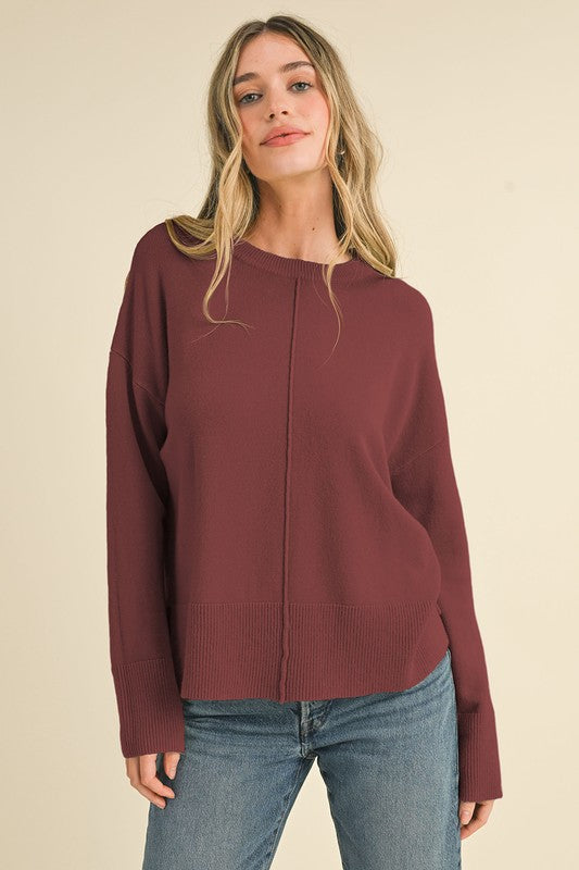 Carley Round Neck Front Seam Sweater