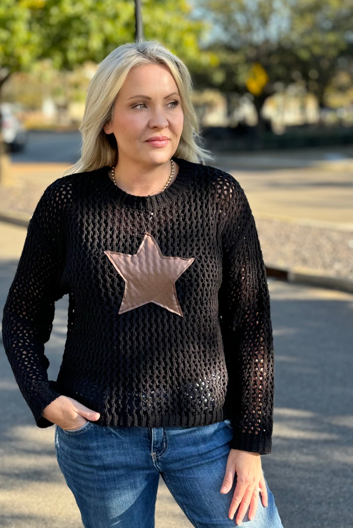 Star Power Net Sweater