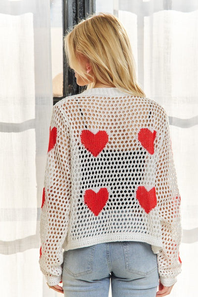 Heart Open Knit Cardigan