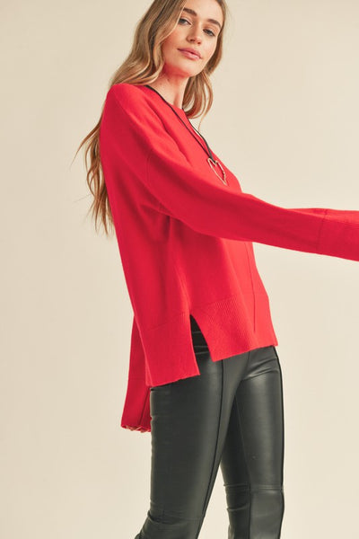 Carley Round Neck Front Seam Sweater