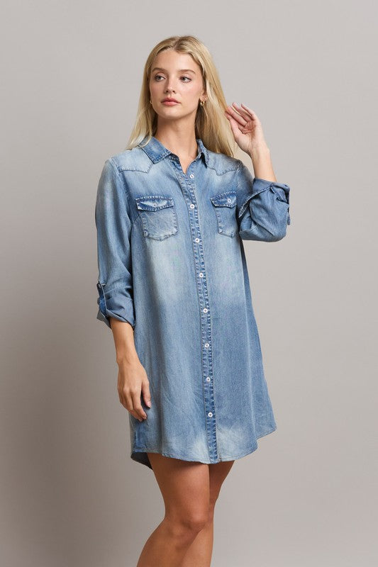 Nova Denim Shirt Dress