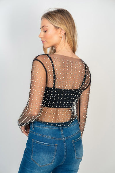 Sheer Peral Mesh Top