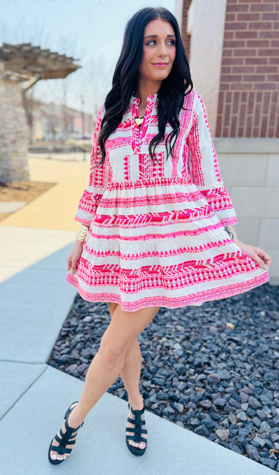 Beach Bound Pink Mini Dress