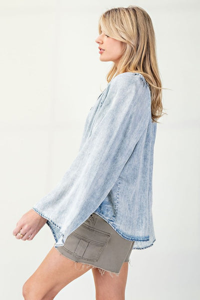 Flowy & Fashionable Mineral Washed Top