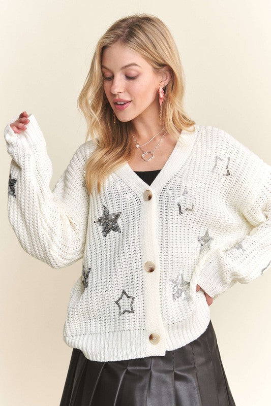 Sequin Star Cardigan