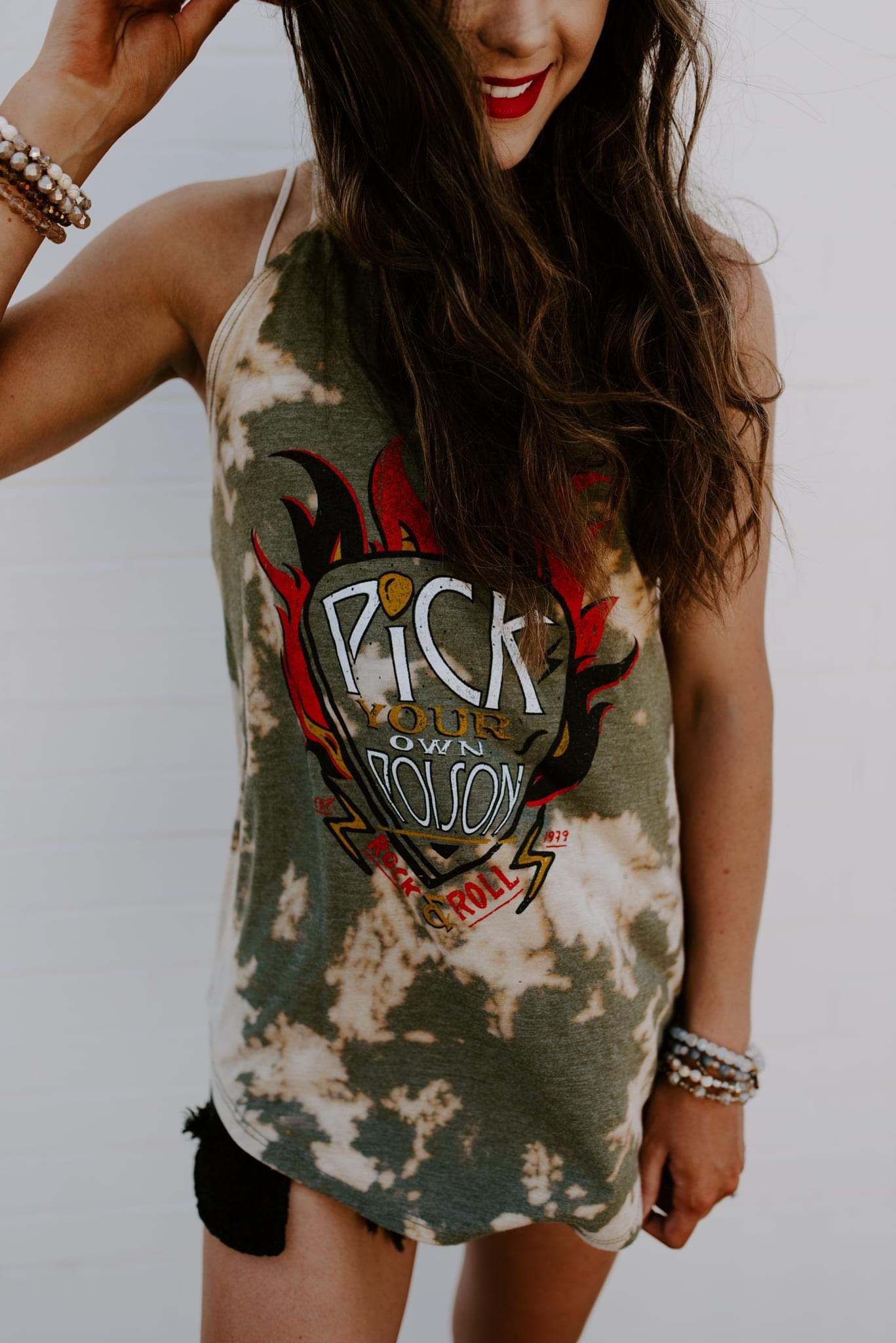 Pick Your Poison Acid Washed Rocker Tank