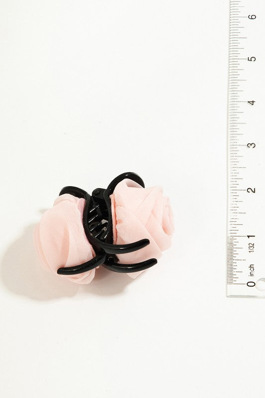 Small Sheer Rose Flower Clips