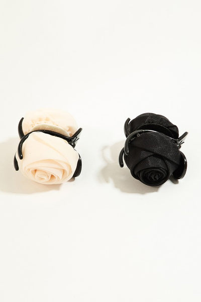 Small Sheer Rose Flower Clips