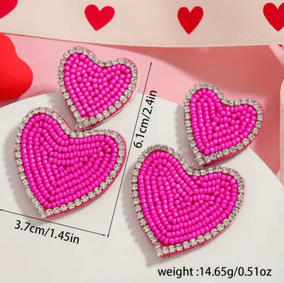 Double the Love Seed Bead Earrings