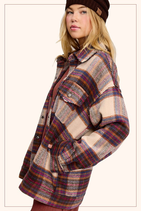 Cocoa Berry Plaid Shacket