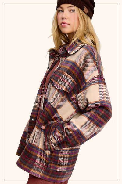 Cocoa Berry Plaid Shacket