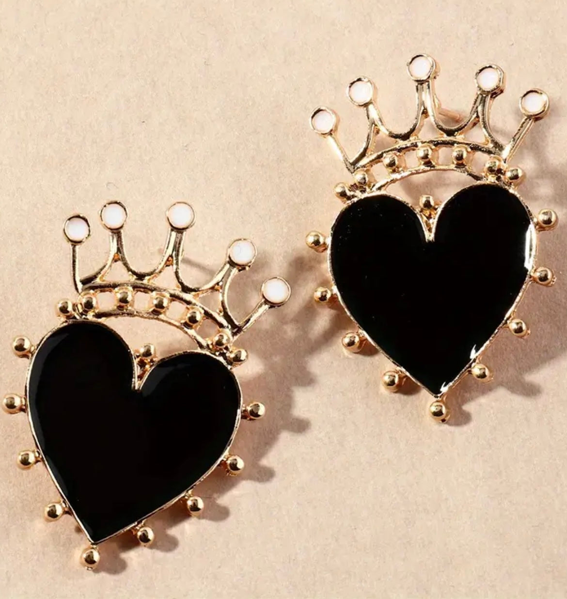 Royal Crown & Heart Earrings