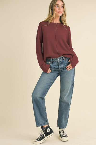 Carley Round Neck Front Seam Sweater