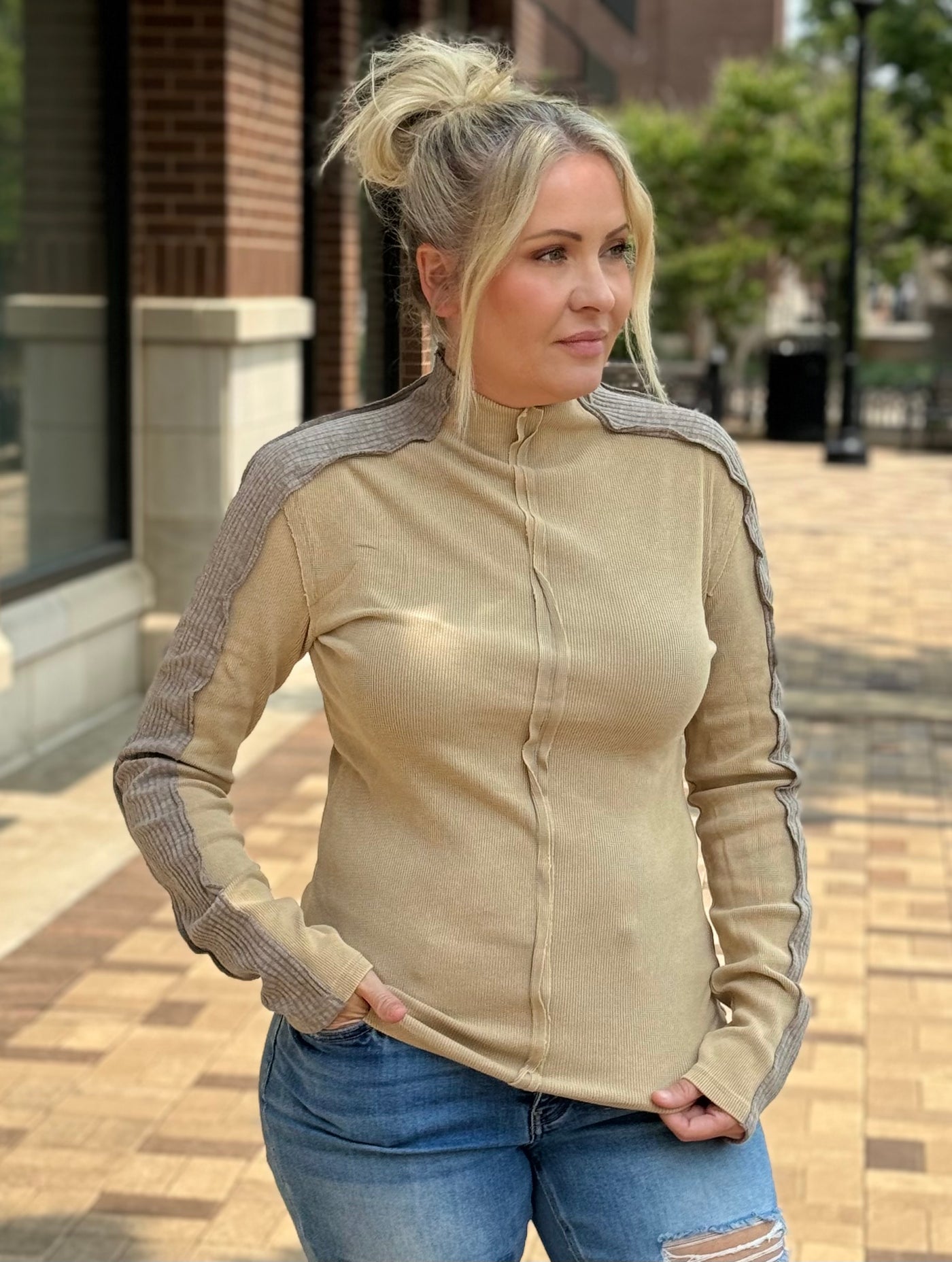 Latte Washed Thermal Top