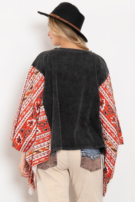 The Stones Acid Washed Poncho Tee