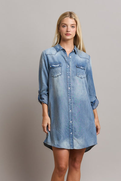 Nova Denim Shirt Dress