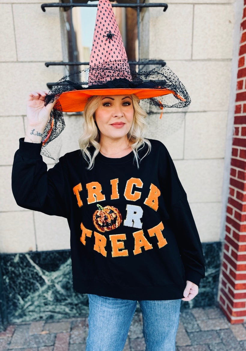 Trick Or Treat Varsity Letter Top