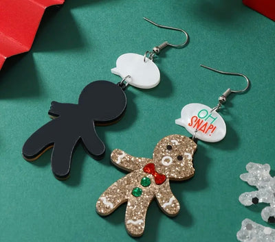 Oh Snap Gingerbread Man Earrings